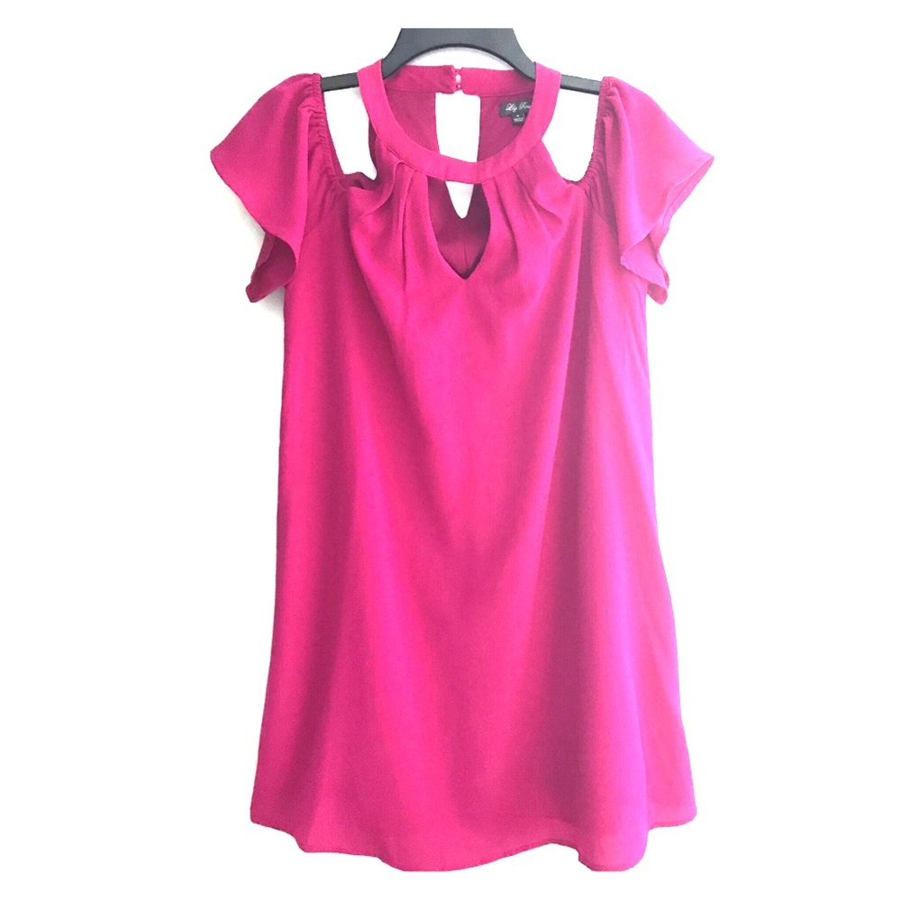 Fuschia Off the Shoulder Dress